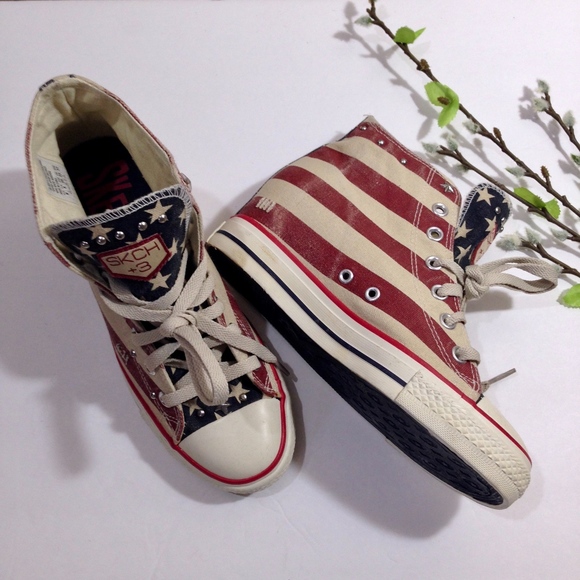 Skechers American Flag Wedge Hi Tops 